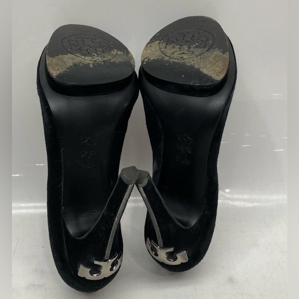 Tory Burch Black Heels with Silver Accent - Picture 5 of 7
